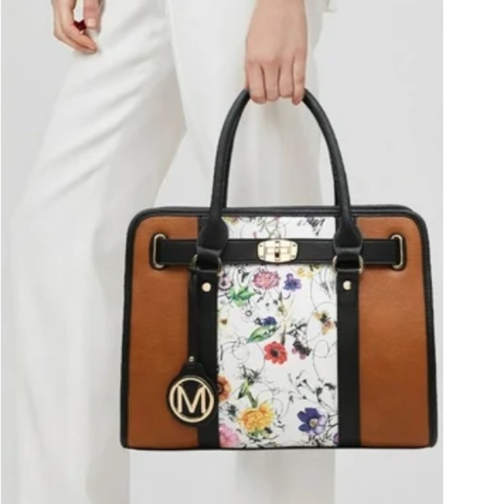 Tan and Black Shoulder Bags with Structured Design